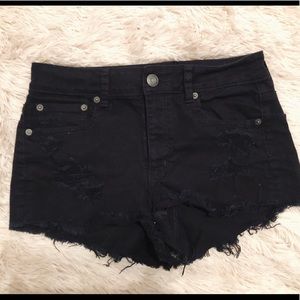 American Eagle Distressed black cut offs